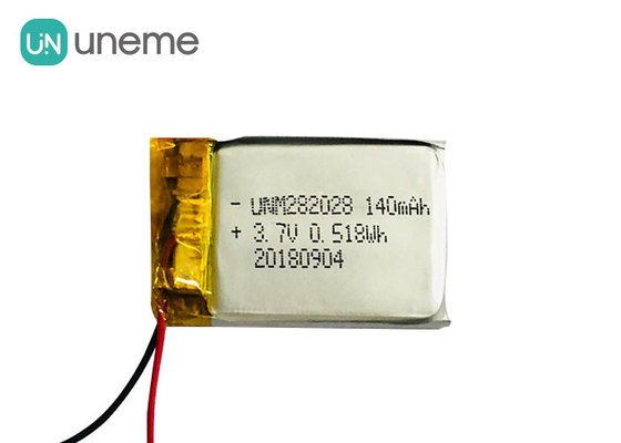 低い自己放電のLipo電池282028/3.7V 140mAhのリチウム ポリマー電池